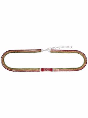 Christian Dior Pre-Owned ceinture chaîne à ornements strassés (années 2000) - Rouge