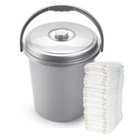 Plasticforte Luiers emmer - zilvergrijs - 21 liter - kunststof - met deksel