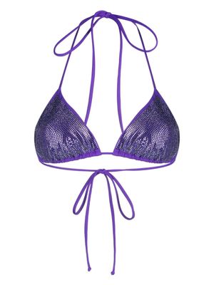 MC2 Saint Barth haut de bikini Annabelle à ornements en cristal - Violet