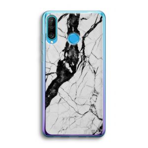 Witte marmer 2: Huawei P30 Lite Transparant Hoesje