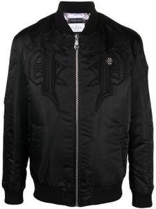 Philipp Plein veste bomber en satin à logo brodé - Noir