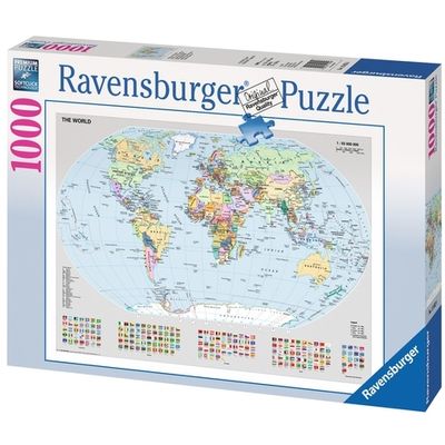 Staatkundige wereldkaart puzzel, 1000 stukjes