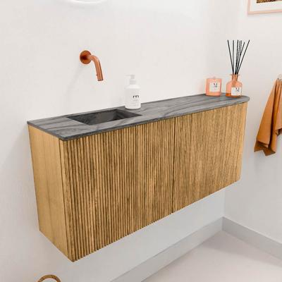 Toiletmeubel Mondiaz Joya Dlux | 101.6 cm | Meubelkleur Oak | Faye wastafel Sombra Wasbak Links | Zonder kraangat(en)