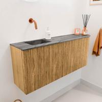 Toiletmeubel Mondiaz Joya Dlux | 101.6 cm | Meubelkleur Oak | Faye wastafel Sombra Wasbak Links | Zonder kraangat(en)