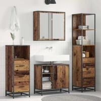 Badkamermeubelset 4 pcs Oud hout 65 x 33 x 60 cm Bewerkt hout
