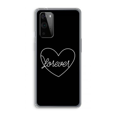 Forever heart black: OnePlus 9 Pro Transparant Hoesje