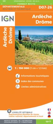 Wegenkaart - landkaart 721305 Ardèche - Drôme | IGN - Institut Géographique National