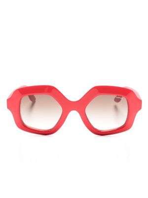 Lapima lunettes de soleil Cecilia à monture oversize - Rouge