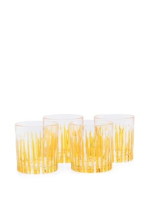 Les-Ottomans lot de quatre verres à eau en cristal - Jaune