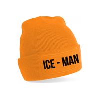 Ice-man muts - unisex - one size - oranje - apres-ski muts - thumbnail