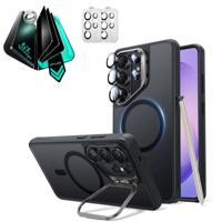Galaxy S26 Ultra Bundle Classic Hybrid Magnetic Case (Stash Stand) and Armorite® Privacy Screen Protector - Frosted Black
