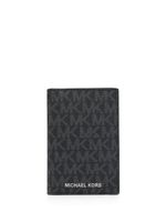 Michael Kors porte-cartes en cuir à imprimé monogrammé - Noir - thumbnail