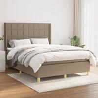 Boxspring met matras stof taupe 140x190 cm