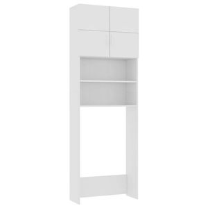 The Living Store Wasmachinekast - badkameropbergruimte - 64 x 25.5 x 190 cm - wit