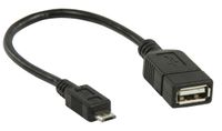 Valueline VLMP60515B0.20 kabeladapter/verloopstukje USB 2.0 Micro-B USB 2.0 A Zwart - thumbnail
