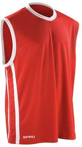 SALE! SPIRO RT278 Men´s Basketball Quick Dry Top - Red/White - Maat L