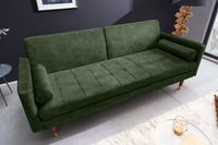 Moderne slaapbank COUTURE 196cm groene microvelours 3-zits slaapbank functie incl. Kussen - 42493 - thumbnail