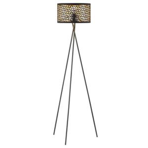 Vloerlamp - Lampenkap zwart goud
