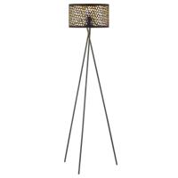 Vloerlamp - Lampenkap zwart goud Vloerlamp - Lampenkap zwart goud