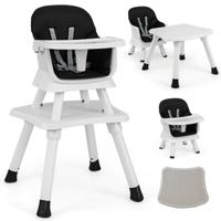 6-in-1 Babyhoogstoel Hoogstoel & Eetstoel & Leerstoel Babystoel Combihoogstoel Zwart
