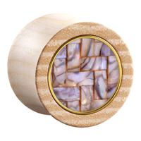 Double Flared Plug met Mother of Pearl Inlay Hout Tunnels & Plugs