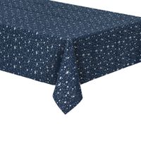 Tafelkleed/tafellaken blauw sterrenhemel van polyester/katoen formaat 140 x 240 cm   -