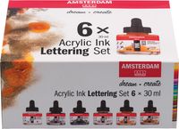 Amsterdam acryl inkt Lettering, set met 6 flacons van 30 ml, assorti - thumbnail