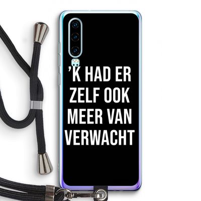 Meer verwacht - Zwart: Huawei P30 Transparant Hoesje met koord