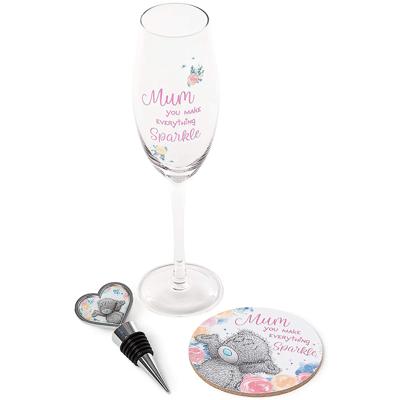 Me to You moederdag prosecco/wijn cadeau set - Flessenstopper/champagneglas/onderzetter
