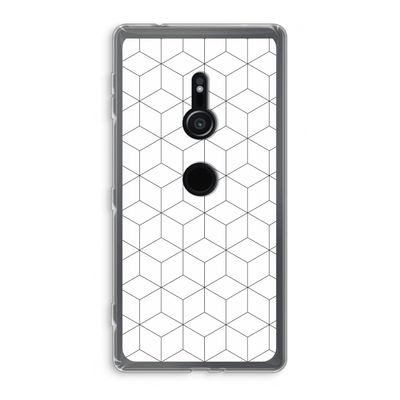 Zwart-witte kubussen: Sony Xperia XZ2 Transparant Hoesje