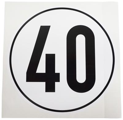 Ad Kilometer sign 40km witte plusguide