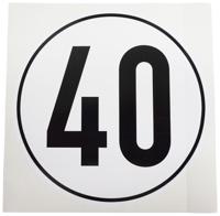 Ad Kilometer sign 40km witte plusguide