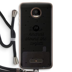 Confetti: Motorola Moto Z Force Transparant Hoesje met koord