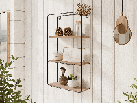 Wandplank LOSTIVALE zwart/natuurlijke eik