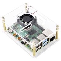 Renkforce RBP-PLC100 SBC-behuizing Geschikt voor serie: Raspberry Pi, Banana Pi, Rock Pi Incl. actieve koeler Transparant