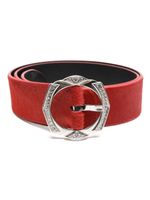 Madison.Maison ceinture en cuir à ornements en cristal - Rouge - thumbnail