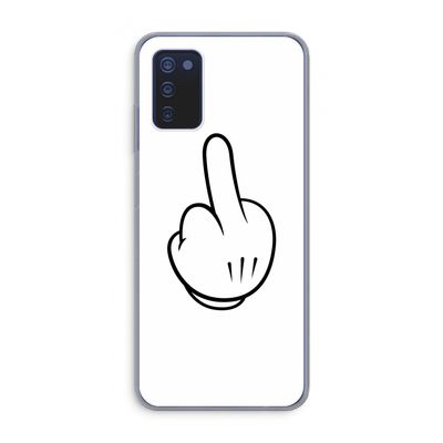 Middle finger white: Samsung Galaxy A03s Transparant Hoesje