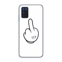 Middle finger white: Samsung Galaxy A03s Transparant Hoesje