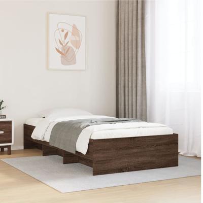 Bedframe zonder matras bewerkt hout bruin eikenkleur 75x190 cm