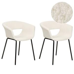 Beliani - ELMA - Eetkamerstoelen set van 2 - Off-white - Polyester