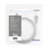 LogiLink UA0336 USB-C-displaykabel USB-C / DisplayPort Adapterkabel USB-C stekker, DisplayPort-stekker 3.00 m Zwart - thumbnail