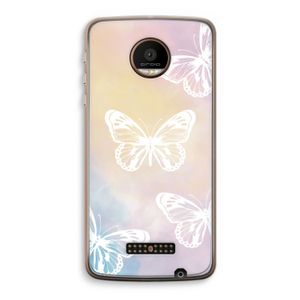 White butterfly: Motorola Moto Z Force Transparant Hoesje