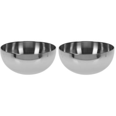 Salade schaal - 2x - RVS - 24 x 10 cm - serveerschaal - vaatwasser bestendig