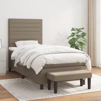 Boxspring met matras stof taupe 90x190 cm