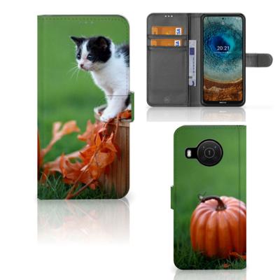 Nokia X10 | Nokia X20 | Telefoonhoesje | Met pasjeshouder | Kitten