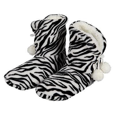 Hoge sloffen/pantoffels - Dieren zebra print - dames - Pluche - dierensloffen print