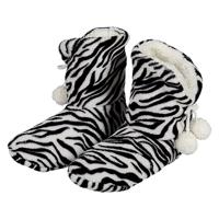 Hoge sloffen/pantoffels - Dieren zebra print - dames - Pluche - dierensloffen print