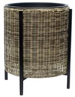 Pot wicker 39x39x43 incl standaard - Driesprong collection