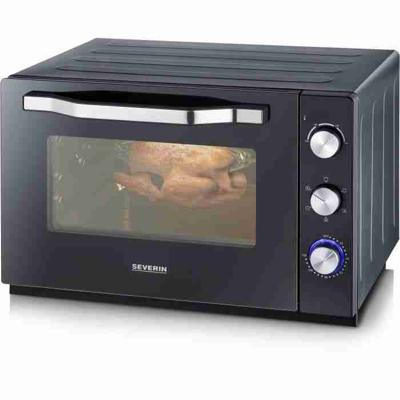 Severin tot 2073 Posable oven xxl met roterende warmte 60 l met pizza -steen en bochten, 2.200 W, 120 min timer, zwart/roestvrij staal