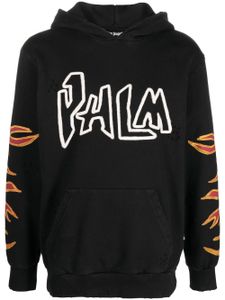 Palm Angels hoodie en coton à imprimé flamme - Noir